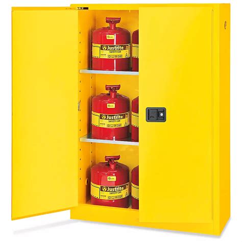 72 gallon capacity steel flammable storage cabinet used|justrite self closing flammable cabinet.